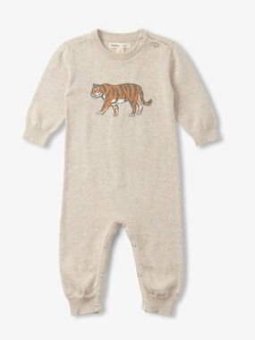 Hatley Baby Tiger Knit Romper 12-18M Beige NWT